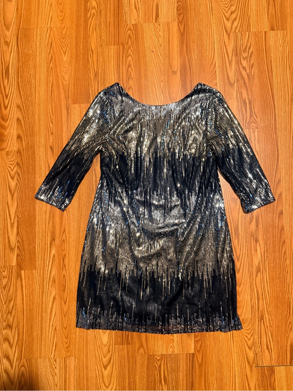 Women's Silver Black Sequin Party Dress